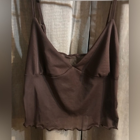 Brown Spaghetti Strap Top - Picture 2 of 3